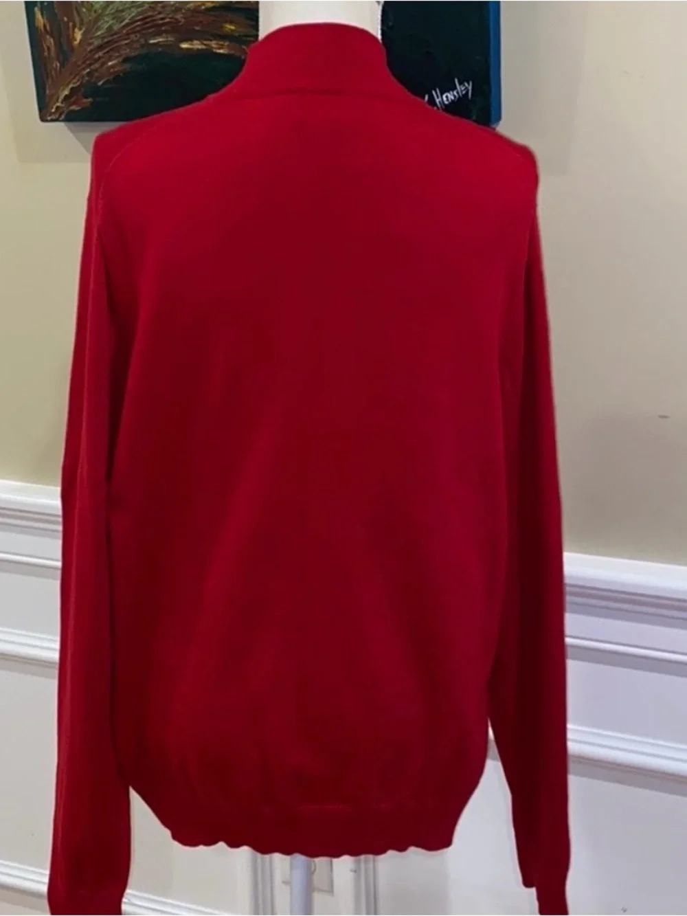 EEUC Worn 1x Vineyard Vines Bright Red Zip Mock Sweater Men’s M